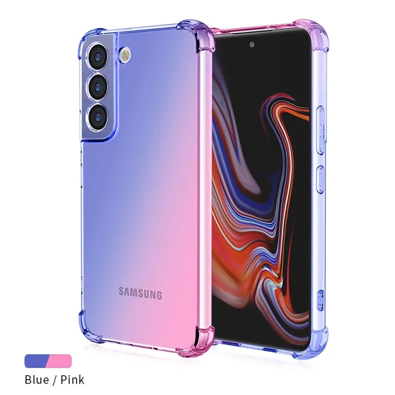Gradient Airbag Shockproof TPU Case for Samsung Galaxy S26 Ultra S25 Edge S24 S23 FE S23 S22 Plus S21 Protective Cover Funda