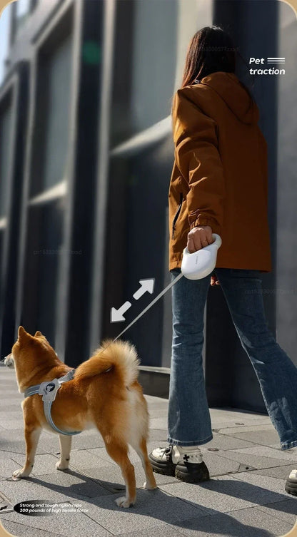 5M Retractable Dog Walking Leash - Automatic Reflective Traction Rope, Flexible Pet Belt for Small, Medium and Large Breed Dogs