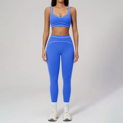 Fitness Suit 2PCS Yoga Set Women's Tracksuit Sports Outfits Gym Running Push Up Sportswear Legging Athletic Wear Workout Clothes