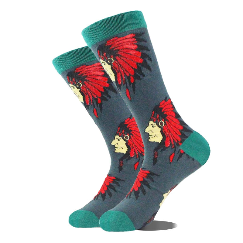 Funny Alien Shark Cotton Socks - Unisex Novelty Crew Socks