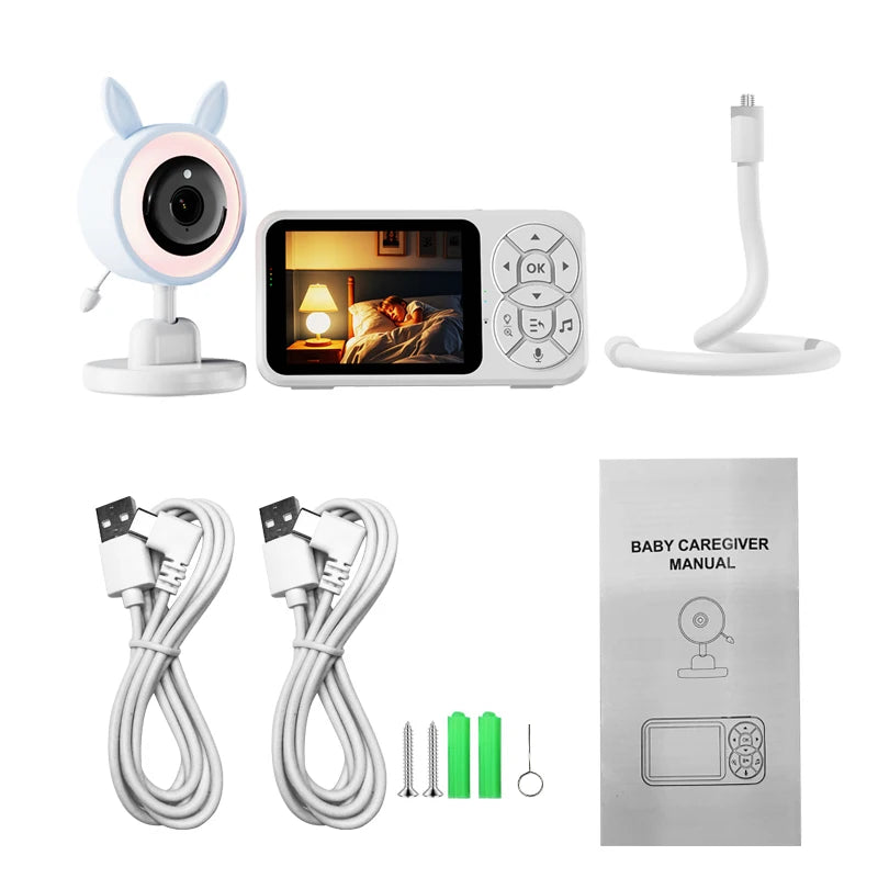 DANMINI new 3.5 "RGB night light baby monitor with night vision temperature detection voice intercom baby nanny security camera