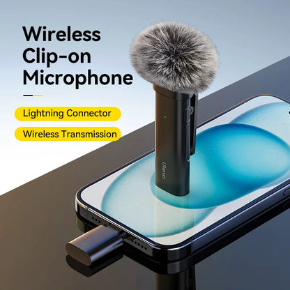 Ulanzi VM-10 Wireless Clip-on Microphone 3-Level Noise Reduction Mic With Lightning Connector For iPhone Vlog Live Streaming