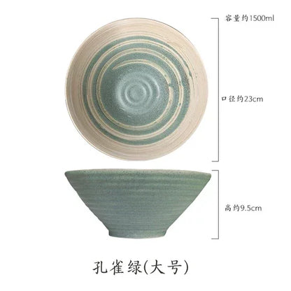 Japanese Ramen Bowl Set - Large Ceramic Tableware for Beef Noodle Soup