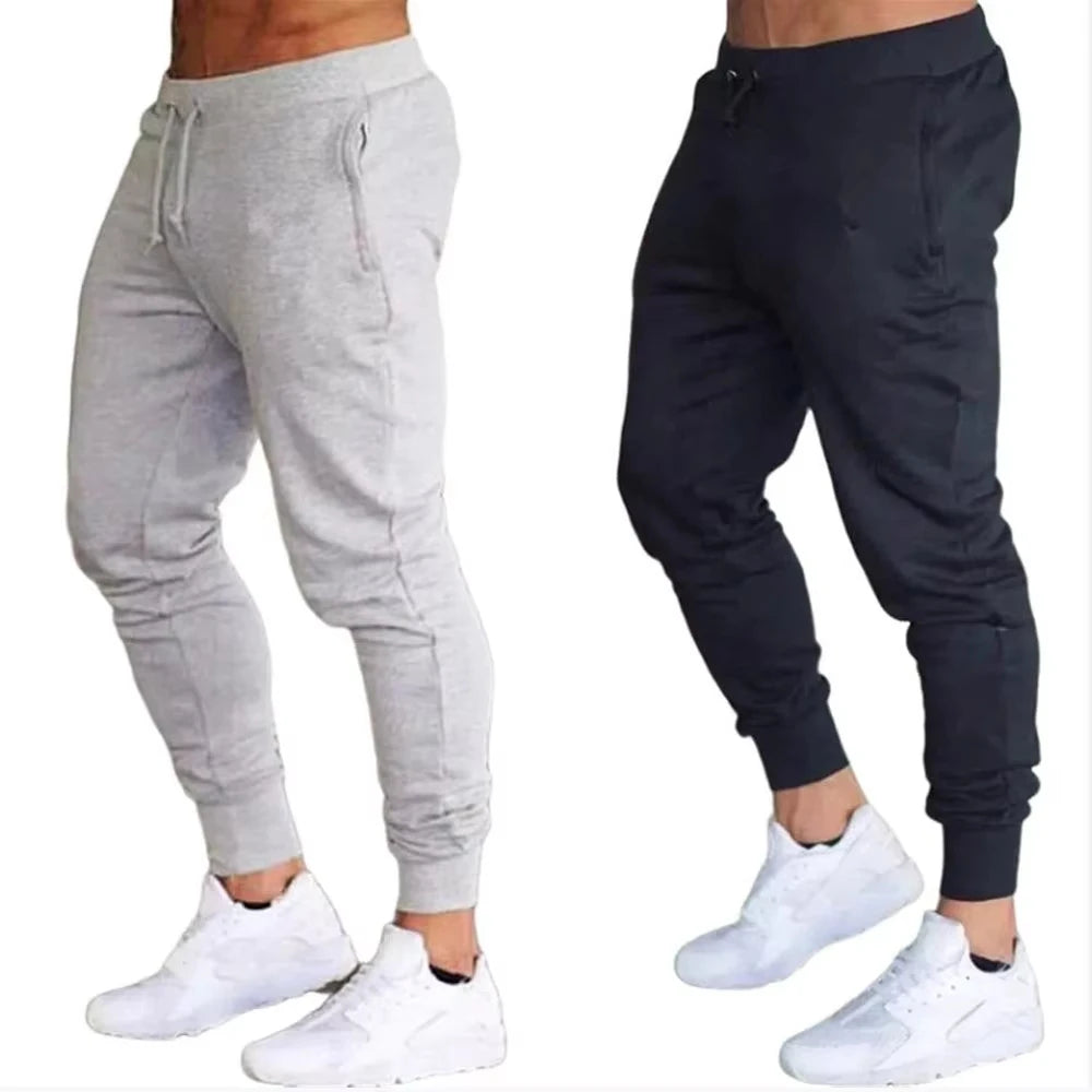Fashion Men Gyms Pure color Pants Joggers Fitness Casual Long Pants Men Workout Skinny Sweatpants Jogger Tracksuit Trousers