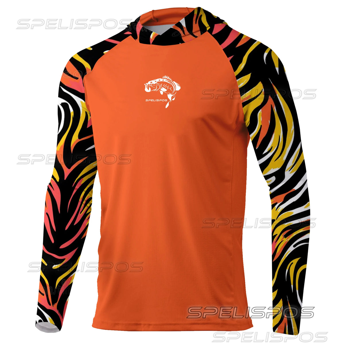 SPELISPOS New Men Fishing Hoodie Summer Breathable  Long Sleeve Fishing Jersey Sun Protection UPF 50+ T-shirt Camisa De Pesca