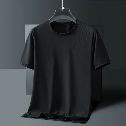 Men's Ice-Silk T-Shirt – Plus-Size Quick-Dry Seamless Tee (L–8XL)
