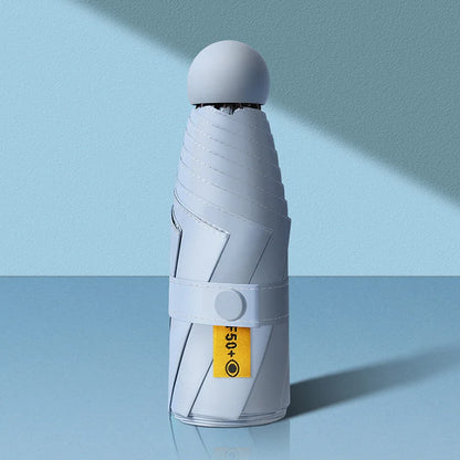 Compact Travel Mini Umbrella Uv Protection Capsule Umbrella 5 Fold Ultra Lightweight Sunshade Umbrellas Protable Manual