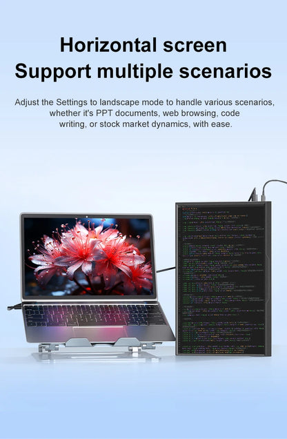 16inch Portable Monitor - USB C Portable Display | IPS Panel Slim Travel Monitor