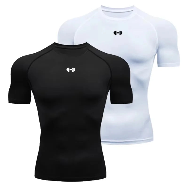 Compression T Shirt Men - Quick Dry Running Tee | Athletic Gym Workout Top