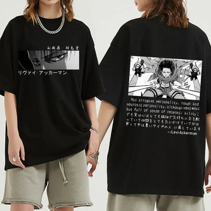 Anime Attack on Titan T-Shirt Ackerman Mikasa Eren Jaeger Cherry Blossom Graphics Logo T Shirt Clothes Men's Cotton T Shirts