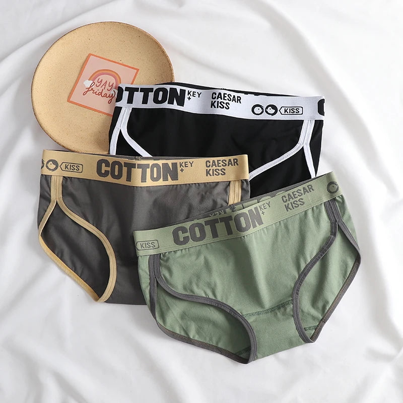 Women Cotton Panties Ladies Sexy Letter Sports Seamless Briefs Beathable Antibacterial Lingerie Solid Underwear Female Intimates