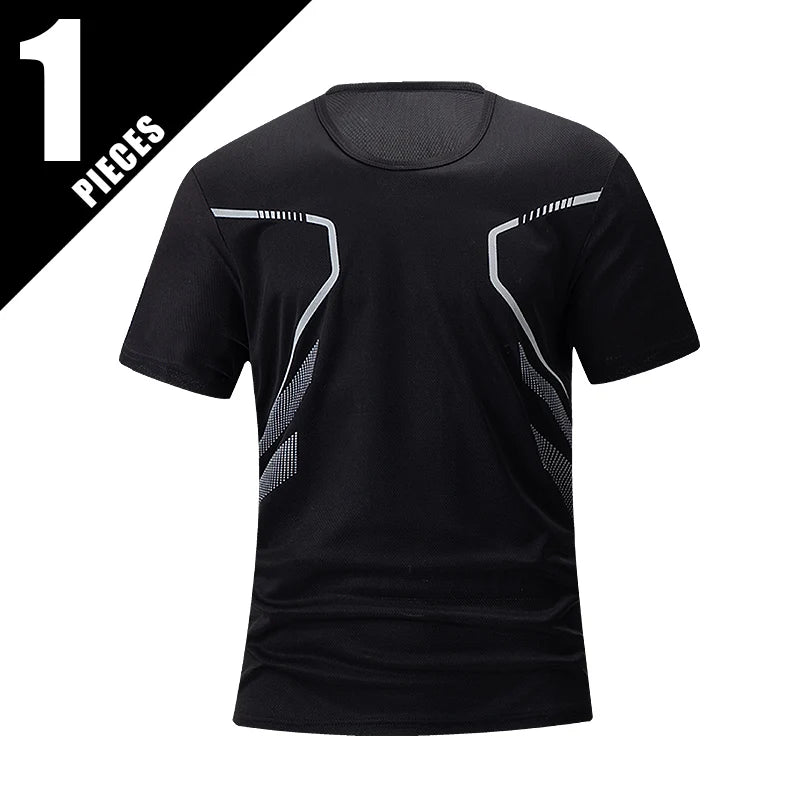 Men's Sports Fitness Top – Quick Drying Printed Tee | Plus Size Casual Shirt