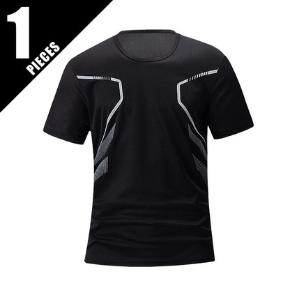 Men's Sports Fitness Top – Quick Drying Printed Tee | Plus Size Casual Shirt