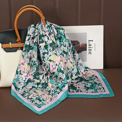 Luxury Satin Silk Scarf - Womens Fashion Shawl Hijab Neckerchief Bandana 2023