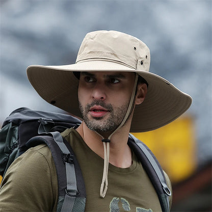 Wide Brim Sun Hat – Western Style Fishing & Hiking Hat with UV Protection