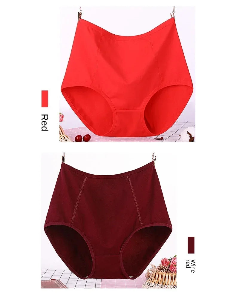 6XL Super Plus Size Women Underwear High Waist Cotton Breathable Lace Trim Panties Postpartum Big Size Ladies Underwear