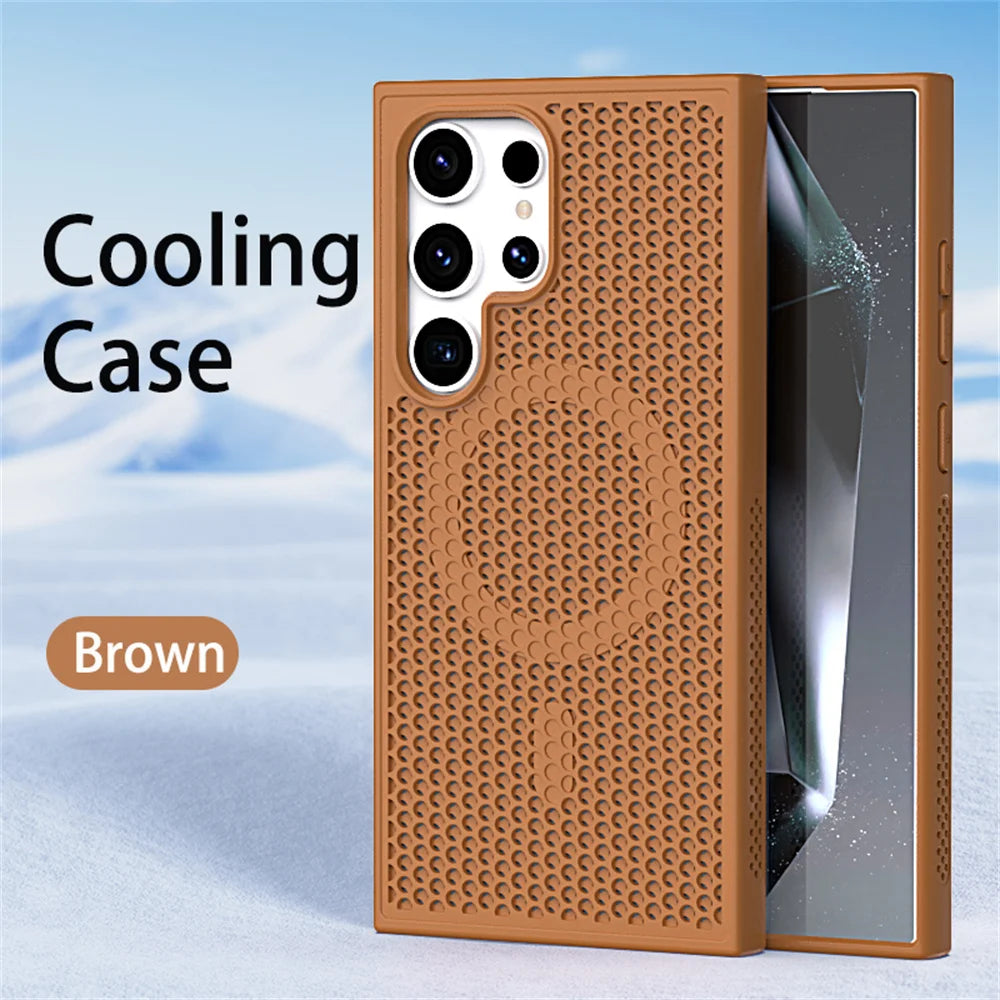 Magnetic For Magsafe Heat Dissipation Phone Case For Samsung S26 S25 S24 S23 Ultra S22 Plus FE Luxury Shockproof Protector Cover