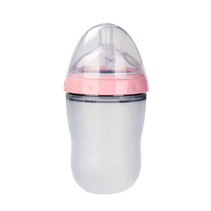New 0-36 months baby nano-silicone bottle 240ml 150ml with handle Breastmilk-like design Soft milk pulling