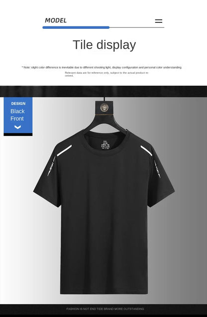 Men's Running T-Shirt – Reflective Quick-Dry Ice-Silk Sports Tee