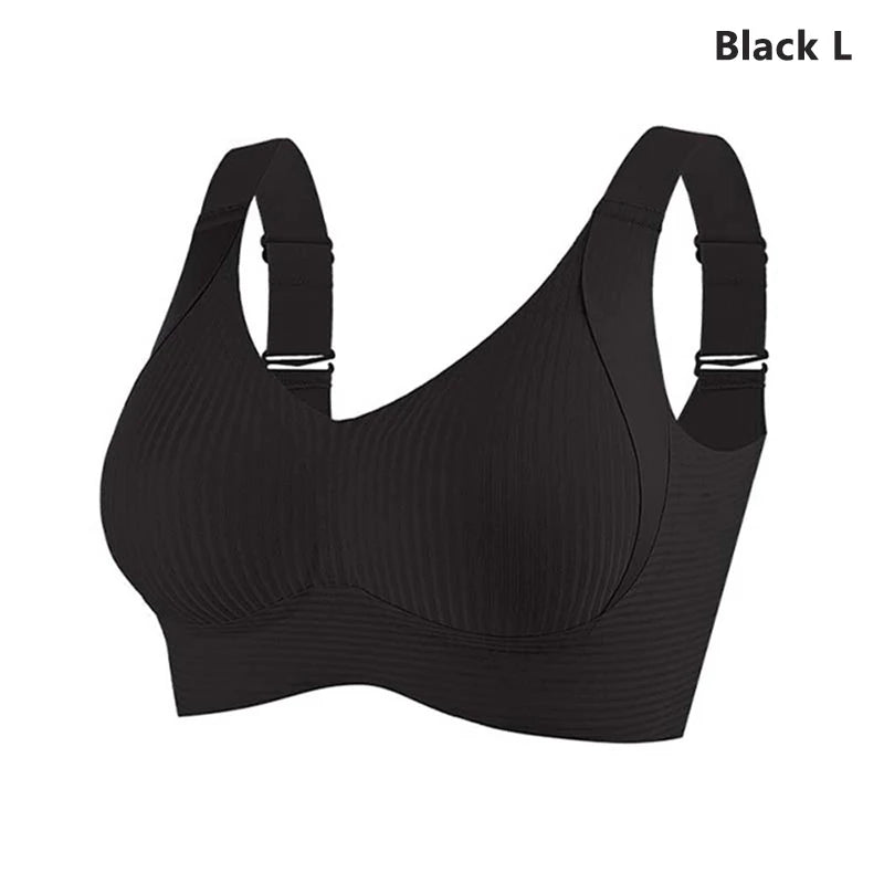 2025 Women's Seamless Underwear Thin Style Plus Size Removable Bra Anti-Sagging Wire-Free