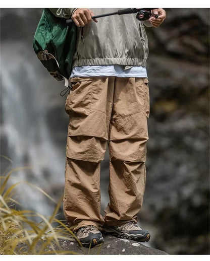 Vintage Baggy Hiking Cargo Pants Men Waterproof Casual Sport Jogging Sping Summer Parachute Pants Outdoor Wide Leg Trousers