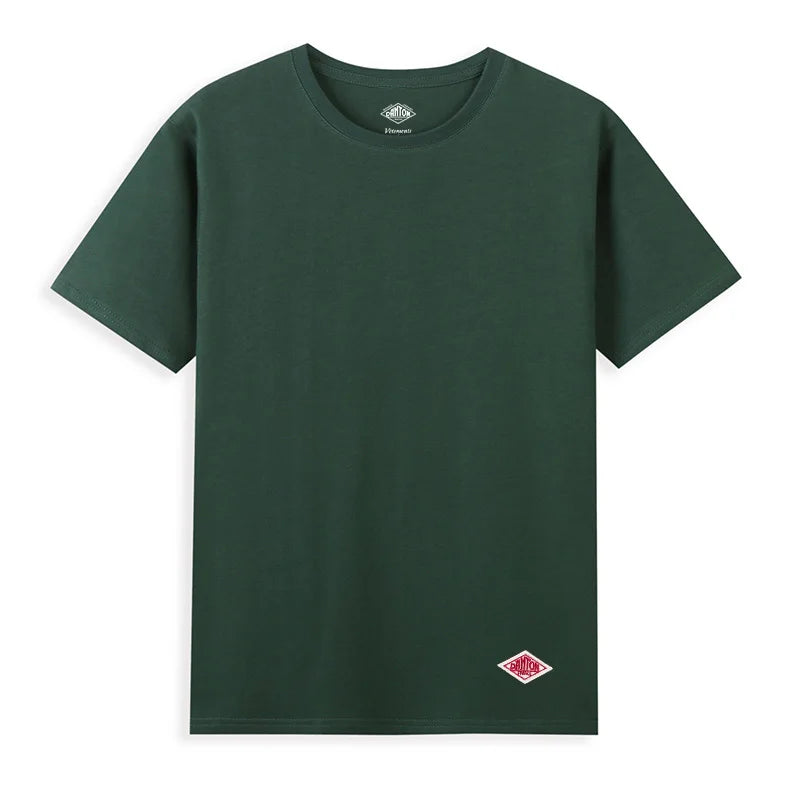 2025 Exported To Japan Orders Classic Embroidery Fashion Solid Simple Loose Short Sleeve Cotton Couple T-shirt Men/Women Top