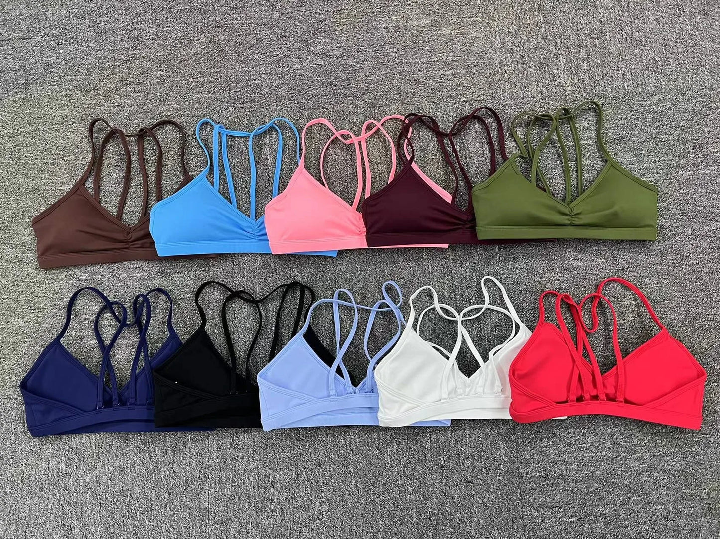 Yoga Sports Bra - Lightweight Nylon Spandex Multi Wear Crop Top with Removable Straps