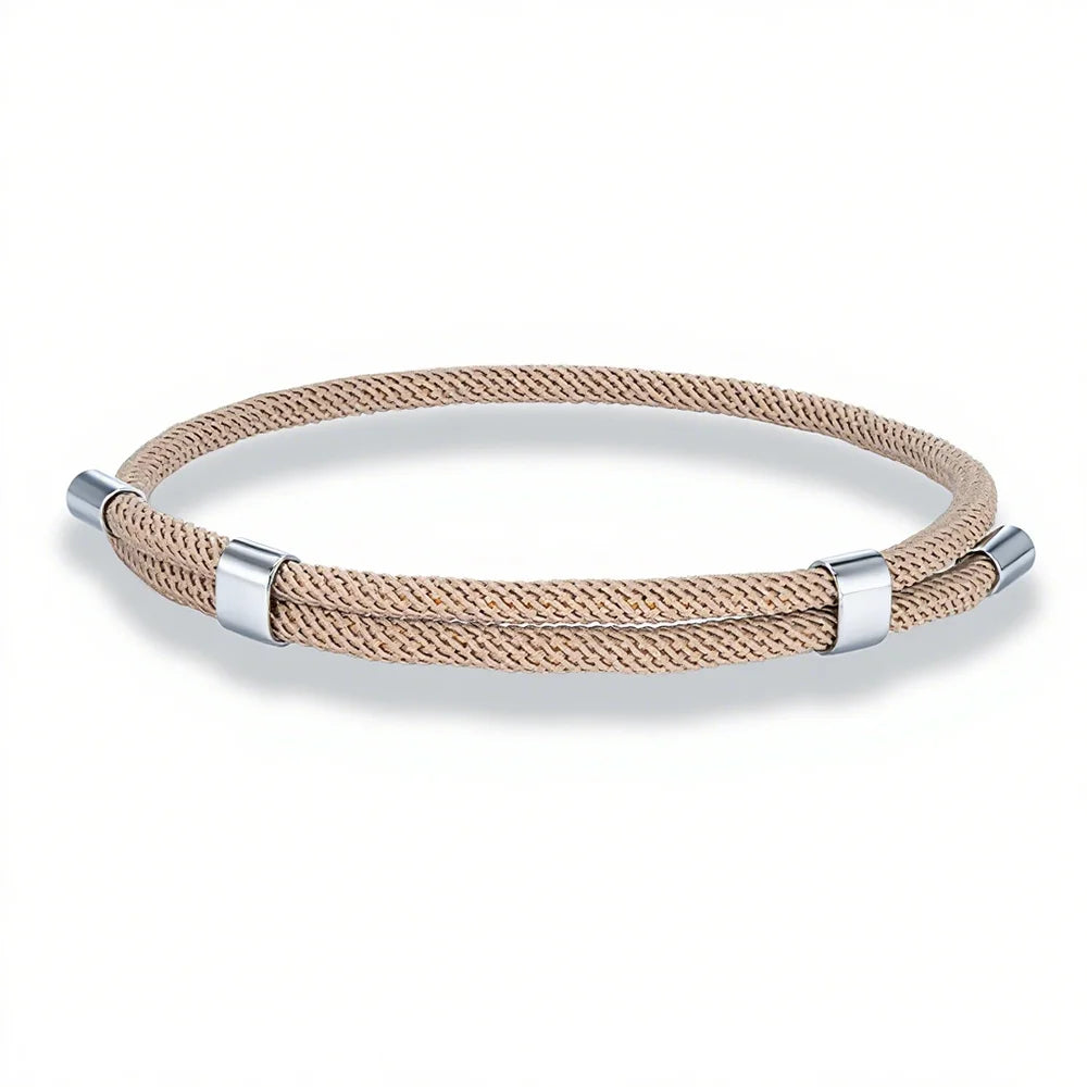 MKENDN Simple Style Men Women Bracelet 3mm Durable Marine Rope With Polished Steel Closure Jewelry Summer Beach Gifts
