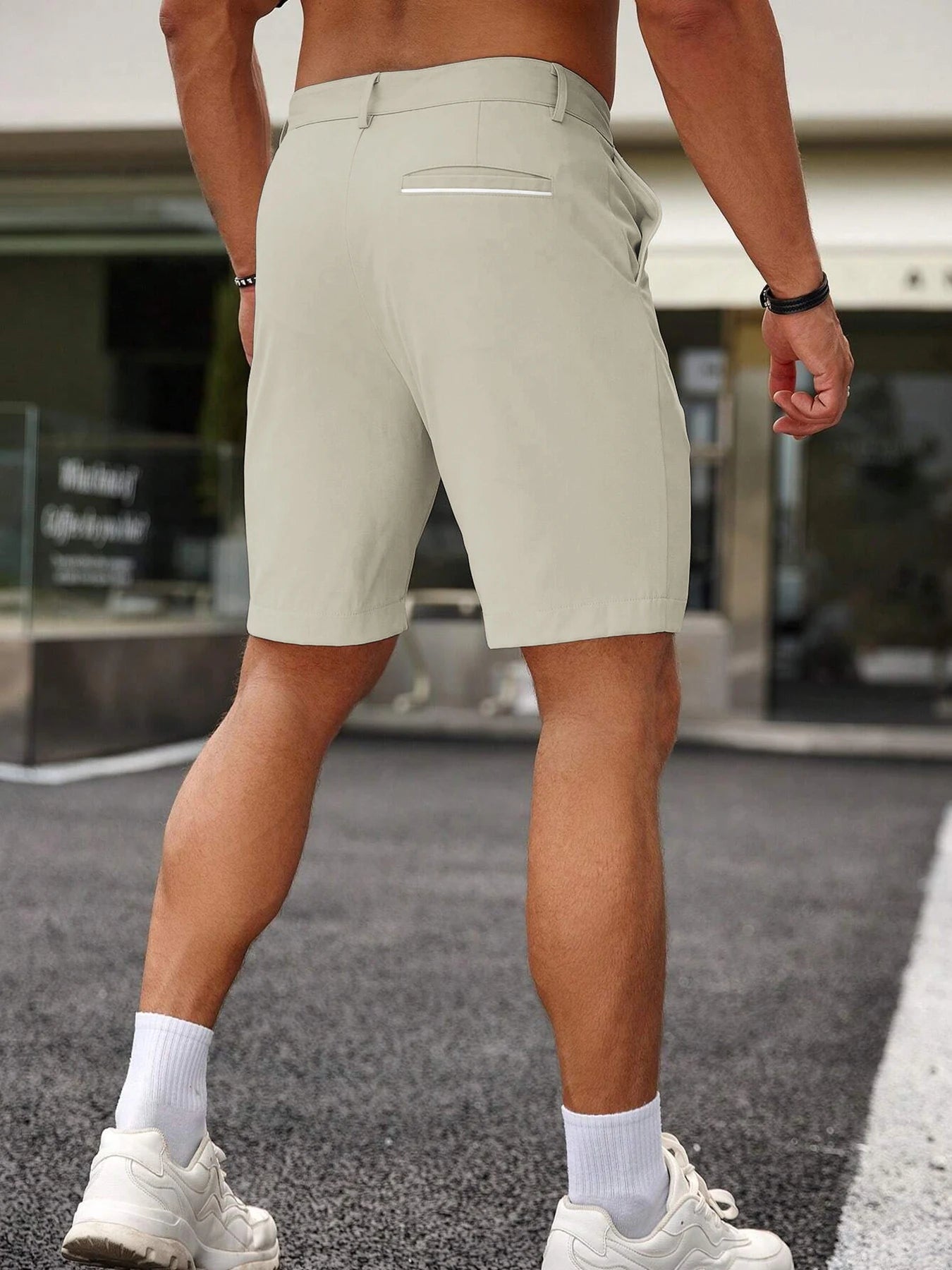 Summer Men's Lightweight Stretch Casual Golf Shorts Comfortable Knee Pants for Hiking Business Streetwear