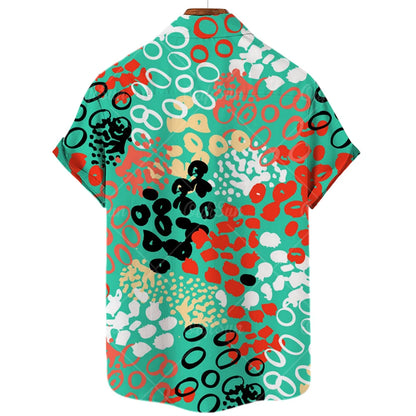 2022 3d Graffiti Oil Painting Printed Shirt Men Fashion Streetwear Hawaiian Beach Casual Lapel Plus Size 2022