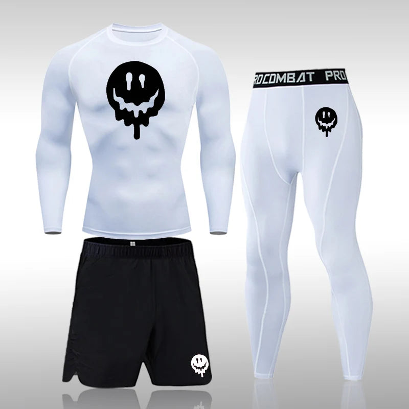 Men's Compression Running Set | Long Sleeve Running Top & Athletic Compression Gear for Fitness
