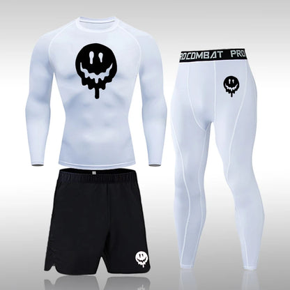 Men's Compression Running Set | Long Sleeve Running Top & Athletic Compression Gear for Fitness