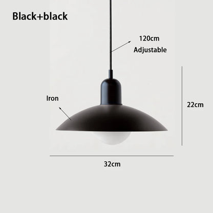 Modern Pendant Lights – Dining Room Chandeliers With Green Iron Lampshade & LED Bulbs