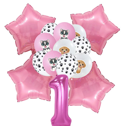 Pink Puppy Paw Birthday Party Supplies - Disposable Tableware  Decorations