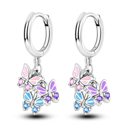 Sterling Silver Hoop Earrings – Zirconium Star Drop Style For Women’s Anniversary Jewelry Gift