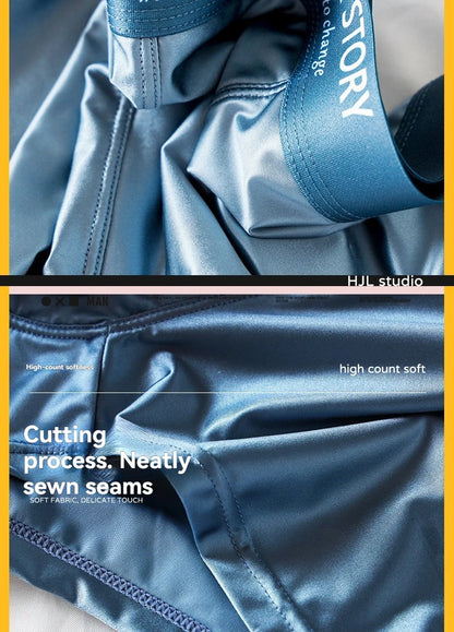 Luxury Ice Silk Boxers - Breathable Satin Mens Underwear 3PCS