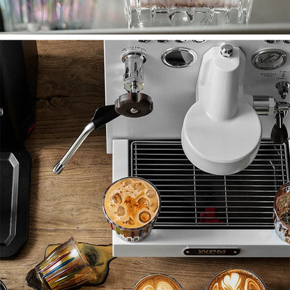 Glass Coffee Cup - MUVNA Ribbed Heat Resistant Espresso Mug, Transparent Gray