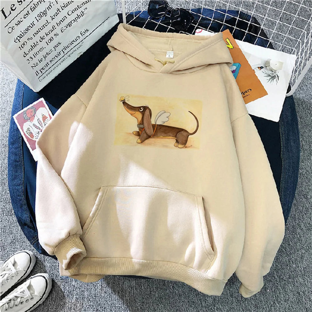 Dachshund hoodies women funny anime Korean style 2023 Hooded Shirt clothing women gothic sweatshirts
