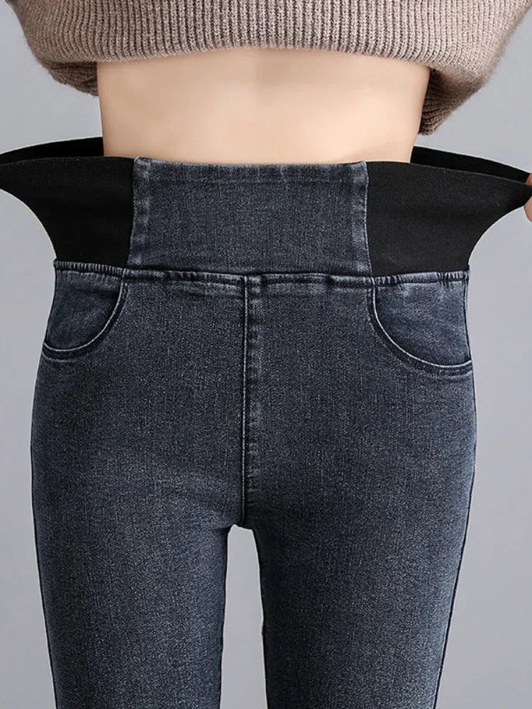 New Elastic Waist Skinny Jeans Women Spring Slim Stretch Denim Pants Vintage Pencil Vaqueros Mom Pantalones De Mujer PTKPCC