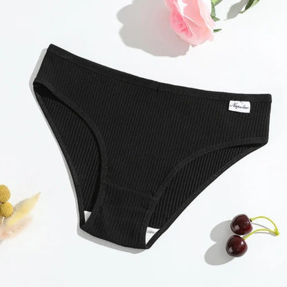 3Pcs/Set Cotton Panties Women Solid Color Soft Breathable Briefs Female Underpants Comfort Stretch Sexy Lingerie S-XL