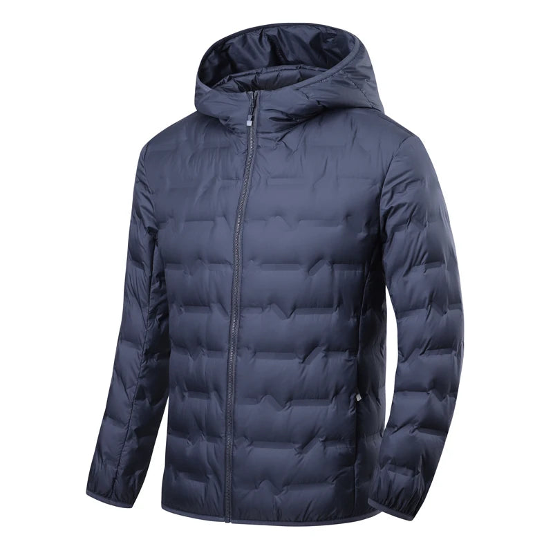 JNLN Men's Winter Down Jacket Duck Down Lightweight Padded Jackets Hiking Camping Climbing Trekking Graphene Lining Warm Coat