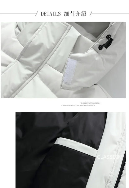 New Winter Duck Down Coats Men Hooded Long Puffer Jackets Unisex Casual Parkas Quality Couples Outdoor Windproof Warm Jackets 3X