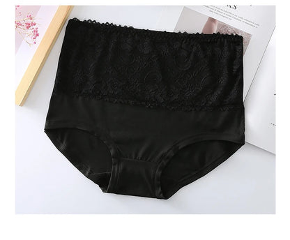 6pcs Women's Panties High Waist Underwear Large Size Fashion Girls Briefs Plus Size Breathable Lace Panty Female Lingerie