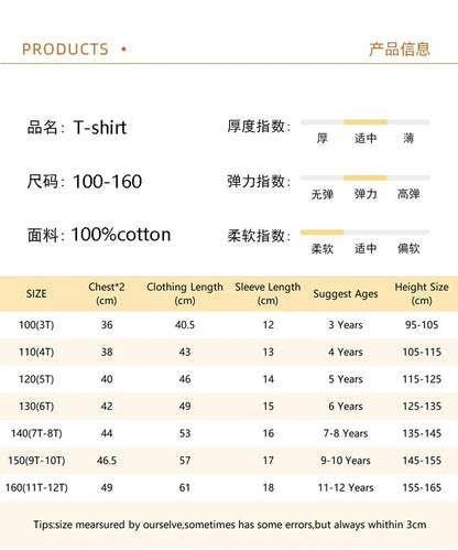 Girls Heart-shaped Cartoon T-shirt Kids Short-Sleeve Graphic High-quality Casual Tops 2026 Summer New Children's Clothing