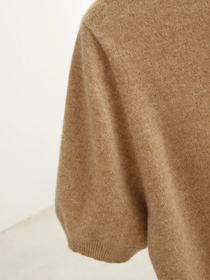 Men Classical T-shirt 100% Merino Wool Sweater O-neck Short Sleeve Pullover Smart Casual Basic Clothing Cashmere Knitwear Tops