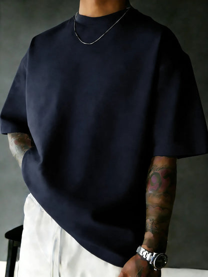 Summer Beach Cotton Short Sleeve For Man's Casual Loose Short Tops Breathable Comfy Basics T Shirts Sport Street Soft Streetwear