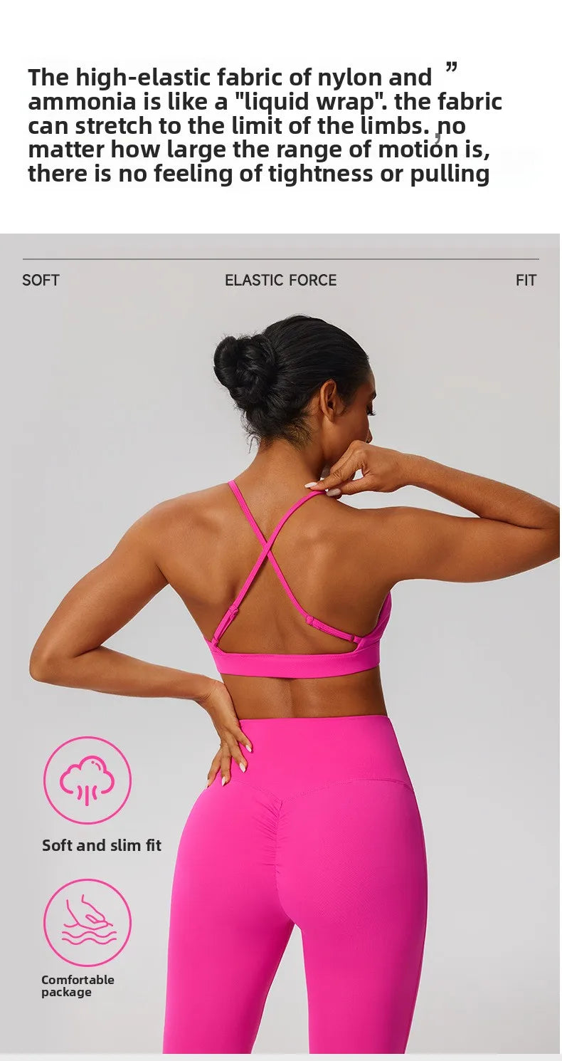Tight Yoga Bra Women's Camisole Beautiful Back No Steel Ring Sports Bra Quick Drying Running Yoga Clothes Fitness Chest Pads