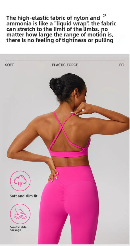Tight Yoga Bra Women's Camisole Beautiful Back No Steel Ring Sports Bra Quick Drying Running Yoga Clothes Fitness Chest Pads