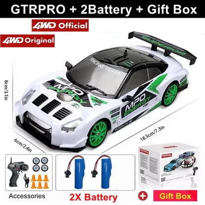 RC Drift Car 4WD - LED Remote Control Racing Vehicle for Kids  Adults