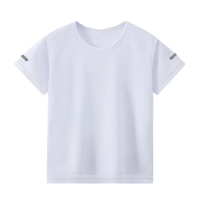 1/4piece Spring/Summer Youth Plus Size 13-16 Years Old Quick Drying Sports Short Sleeved T-shirt Versatile Top For Boys And Girl